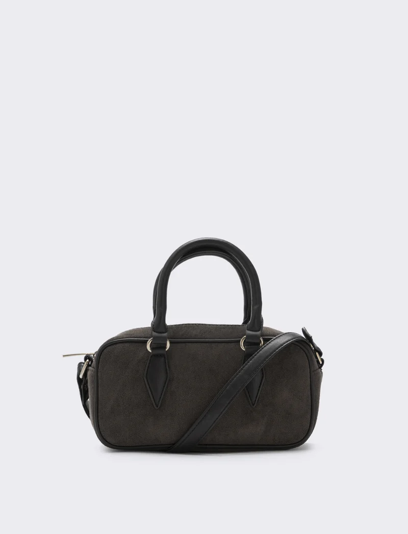 Bauletto rettangolare in suede elegante - Moro