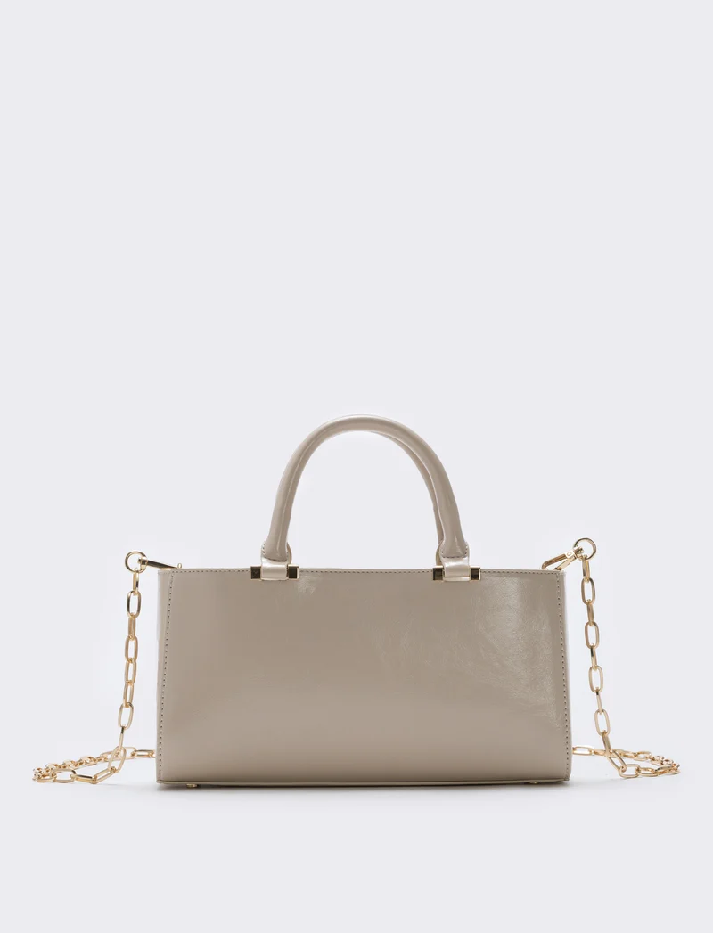 Bauletto rigido rettangolare lucido - Beige