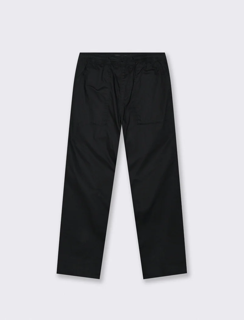 Pantalone in Cotone Regular Fit con Tasche - Nero
