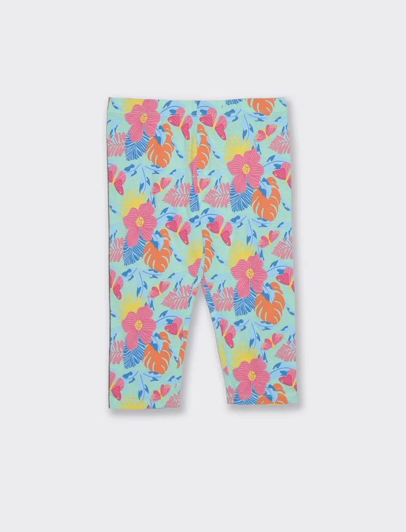 Leggings 3/4 in cotone elastico stampato - Fantasia
