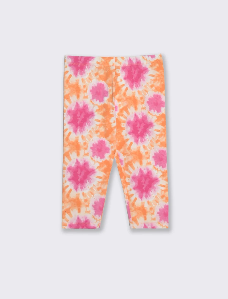 Leggings 3/4 in cotone elastico stampato - Multicolore