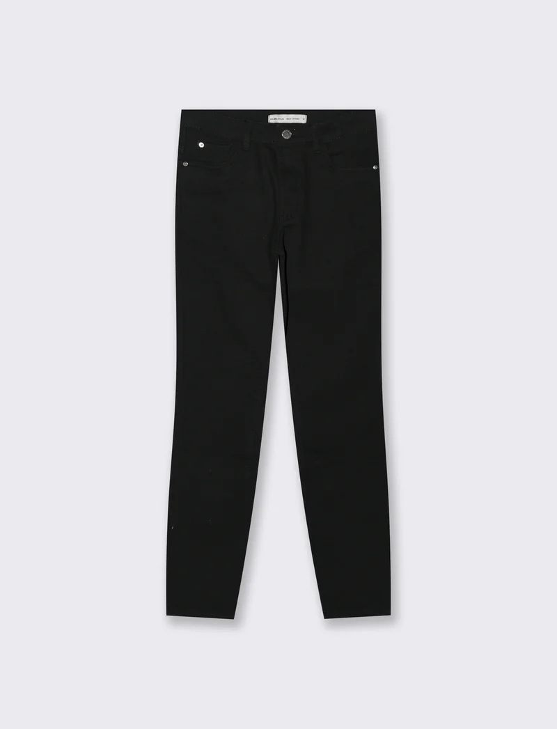 Jeans skinny 5 Tasche con Chiusura Frontale - Nero