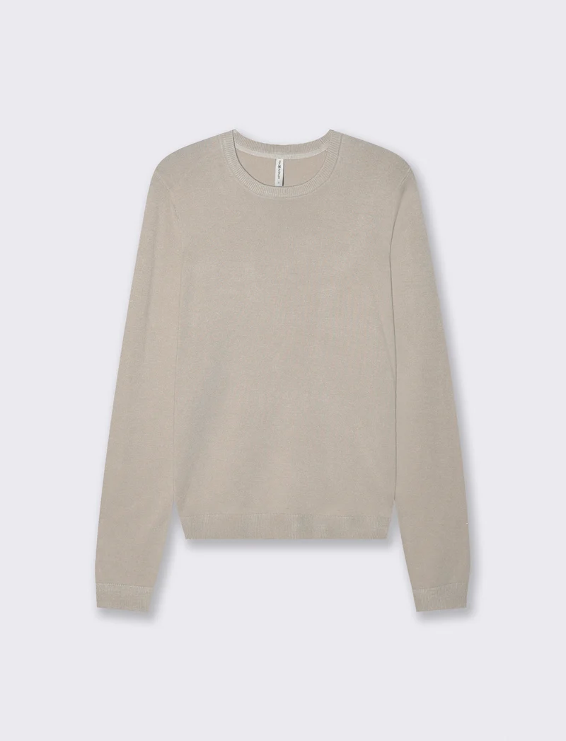 Maglia Basica Manica Lunga a Coste - Beige grano