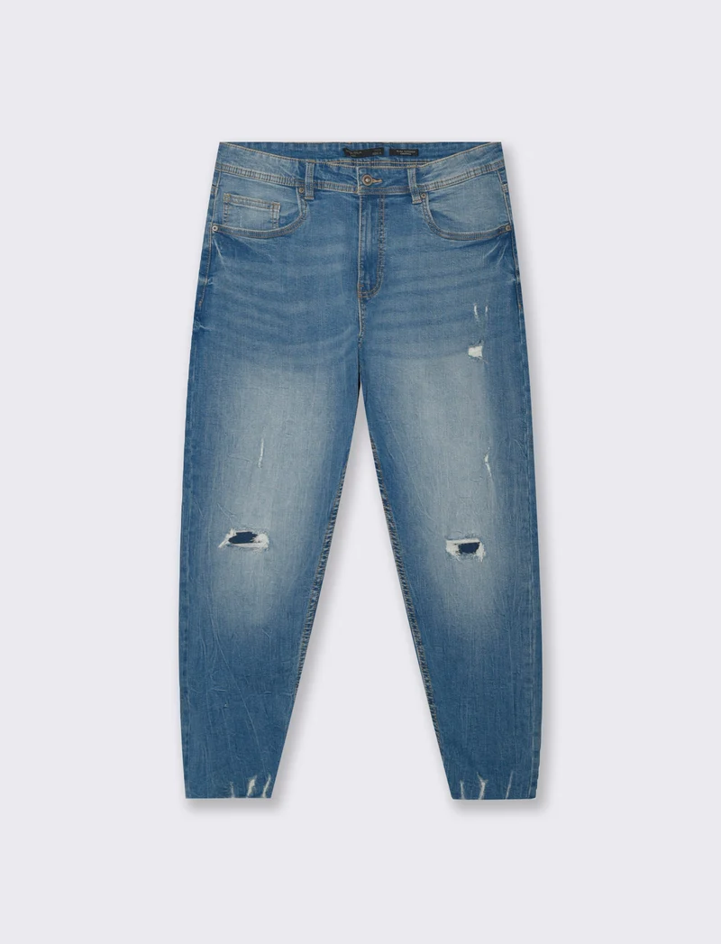 JEANS SLIM TAPERED CROPPED FIT - Denim