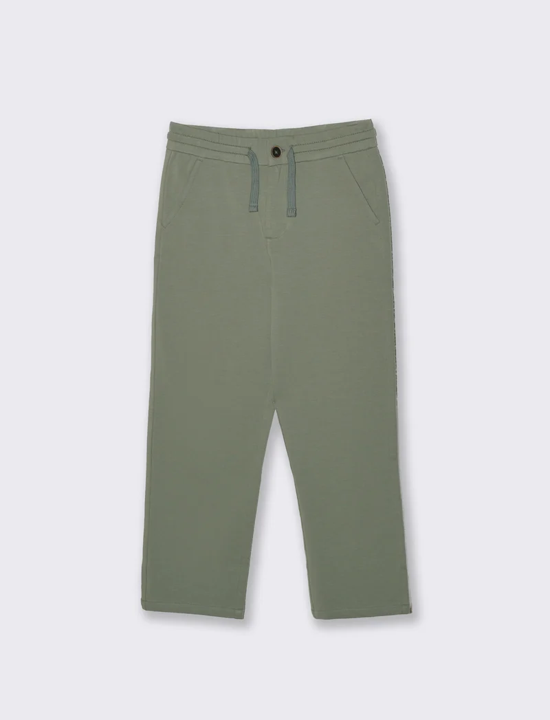Pantalone chino con coulisse e lacci - Verde salvia