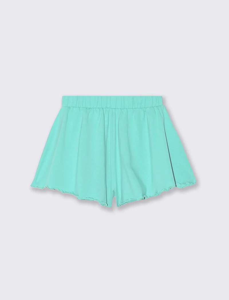 Shorts in jersey elastico svasati - Verde acqua