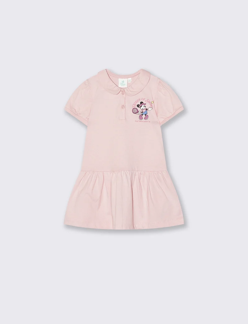 Abito tennis Minnie manica corta e pieghe - Rosa