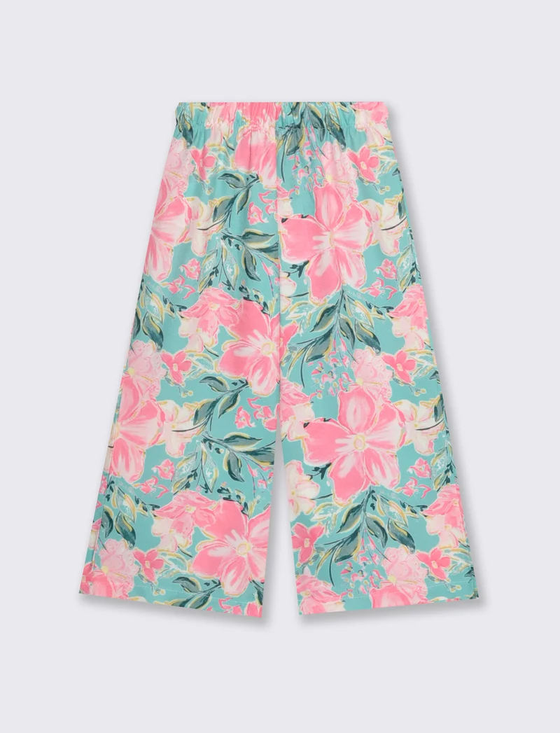 Pantaloni in tessuto stampato a gamba larga. - Fantasia