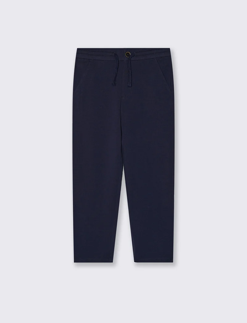 Pantalone chino con coulisse e lacci - Blu