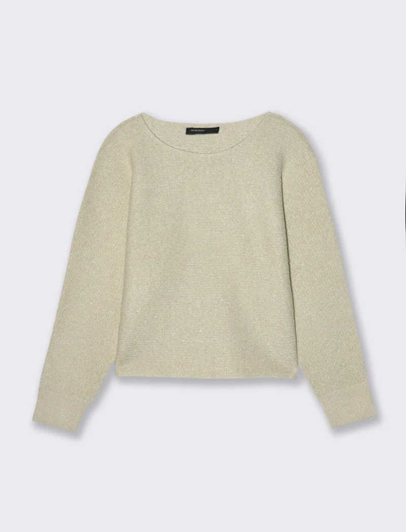PULL OVER CON SCOLLO A BARCA - Avorio