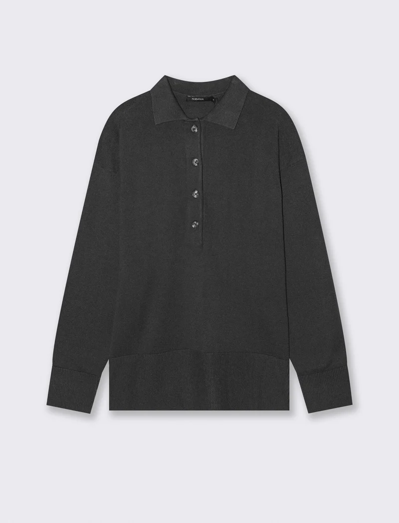 PULLOVER MODELLO POLO - Antracite melange