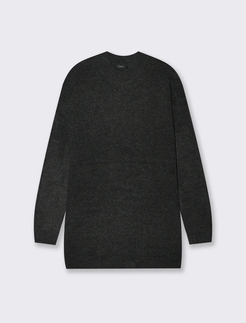 PULLOVER CON SPACCHI LATERALI - Antracite melange