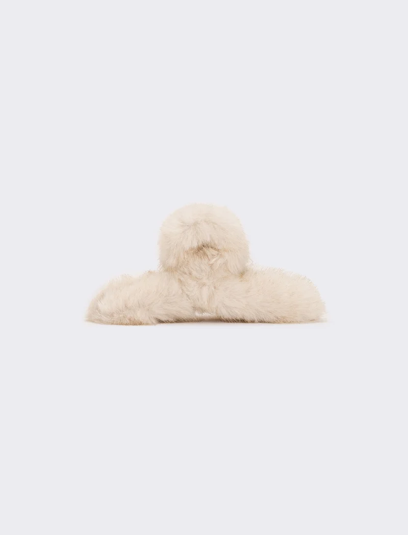 Pinza donna con pelliccia - Bianco sporco