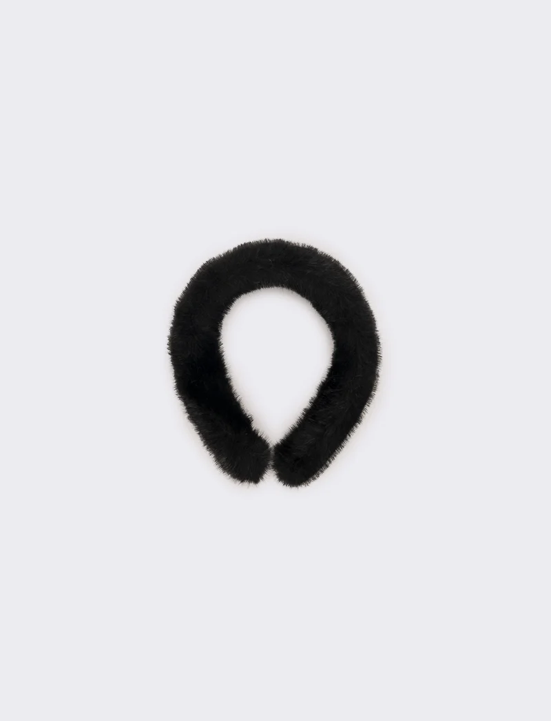 Cerchietto donna pelliccia - Nero