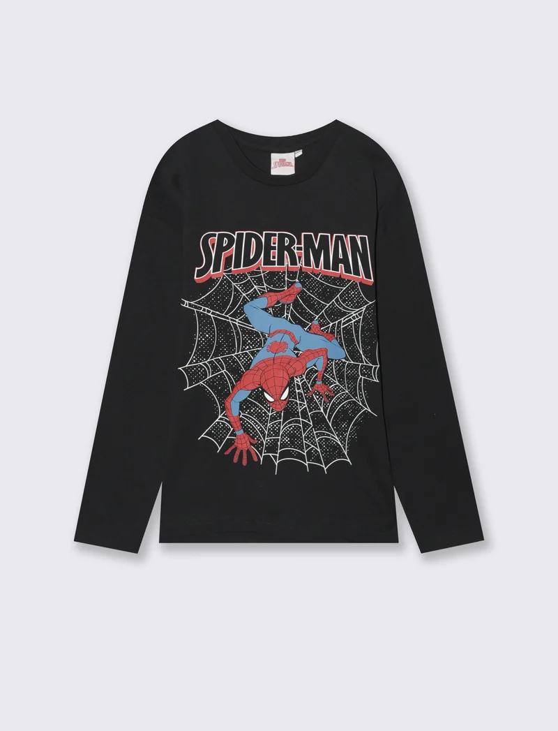 T-SHIRT MANICA LUNGA SPIDER MAN - Nero