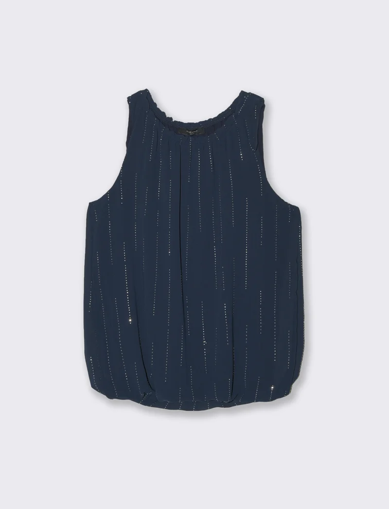 Top in fantasia con tessuto leggero - Blu