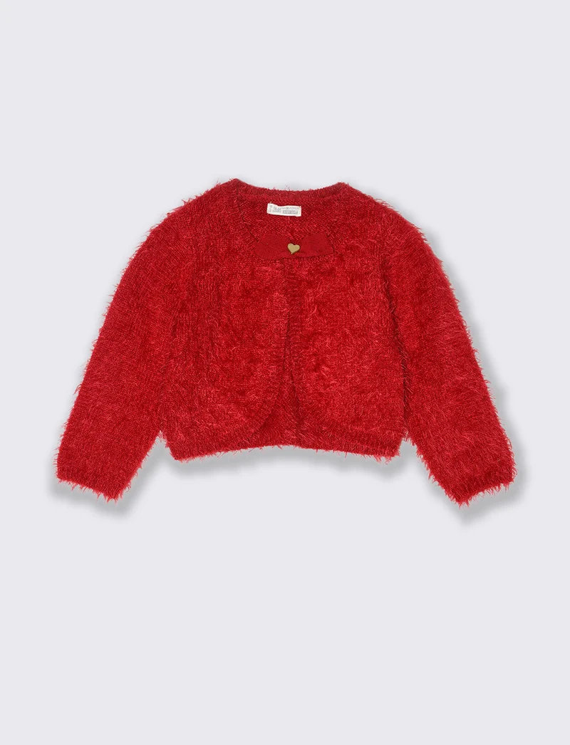 Cardigan con fiocco - Rosso