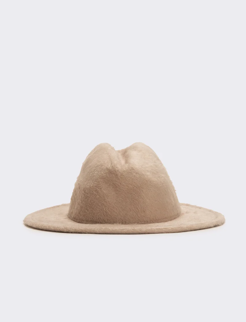 Cappello cowboy finta pelliccia - Beige chiaro