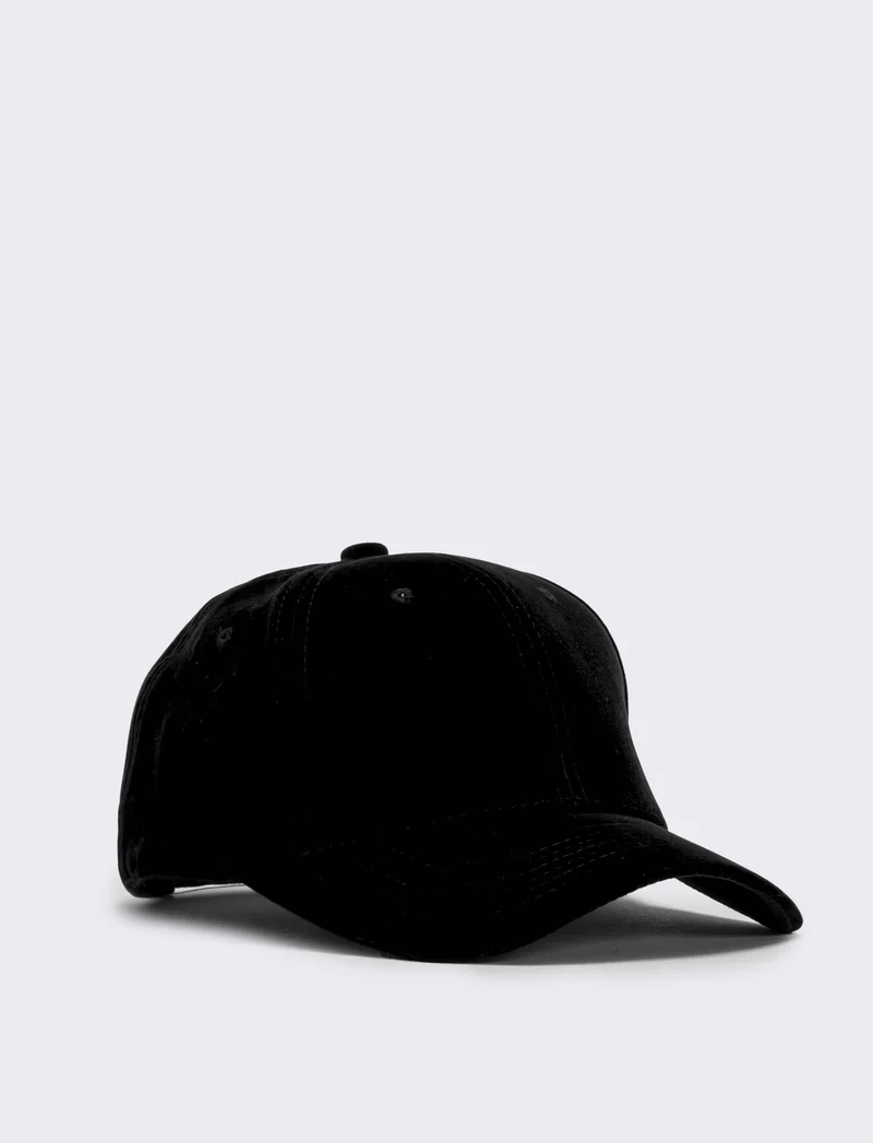 Cappello baseball velluto donna - Nero