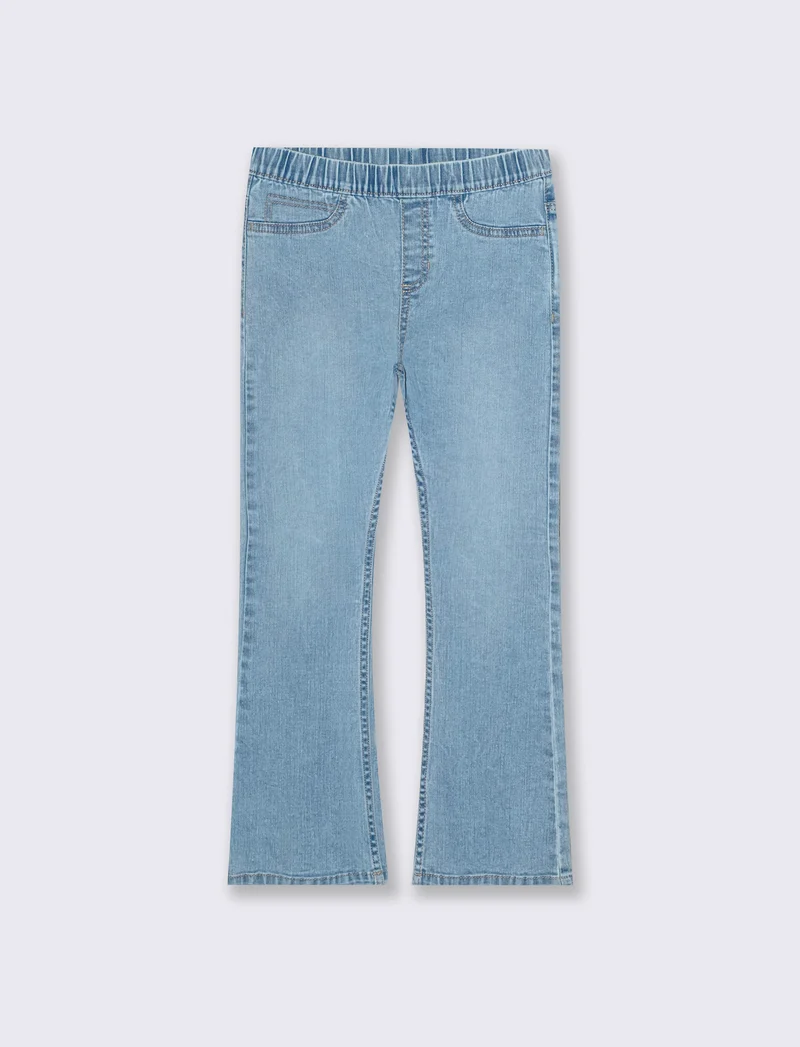 Jeans flare da bambina in denim elastico - Denim chiaro