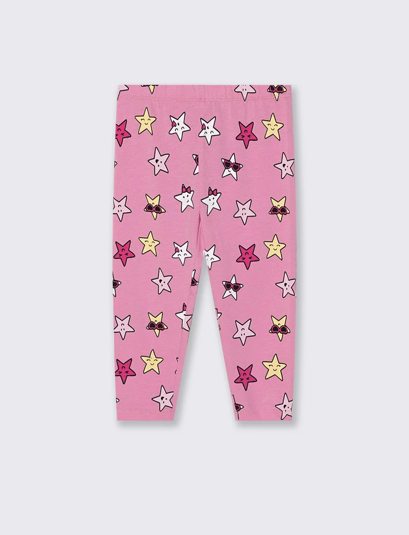 Leggings in jersey elastico a fantasia - Rosa candy