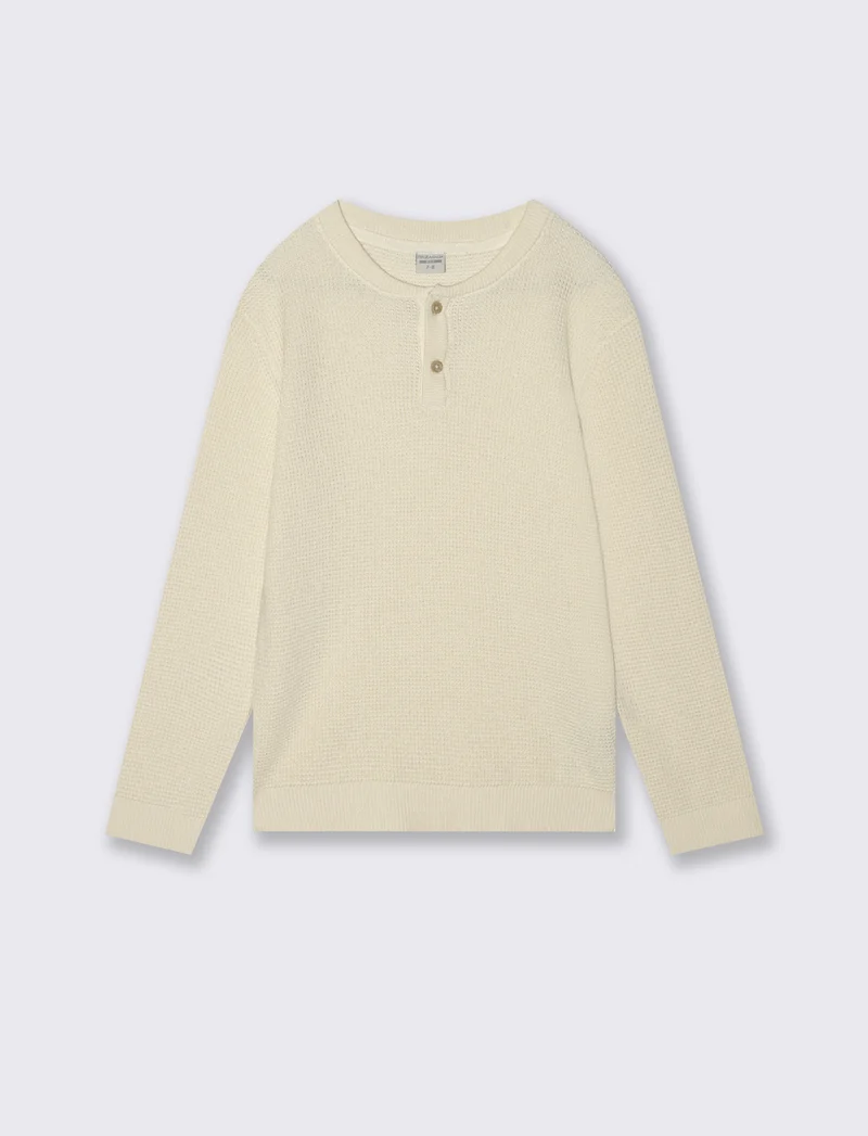 Maglia girocollo in cotone morbido e moderno - Beige