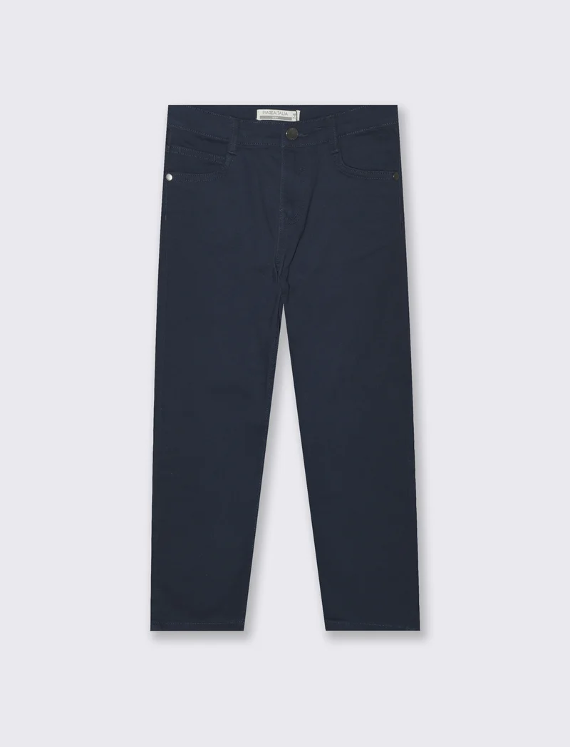 Pantaloni Cinque Tasche in Cotone Elastico - Blu
