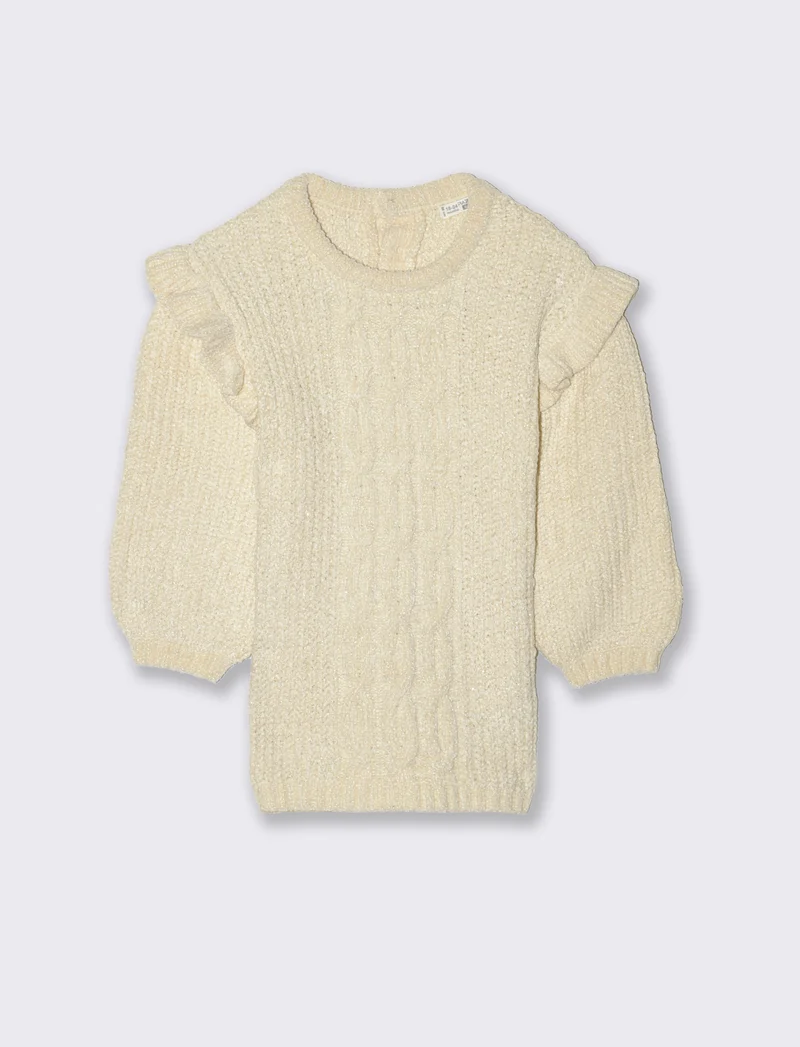 Abito in maglia con trecce - Beige