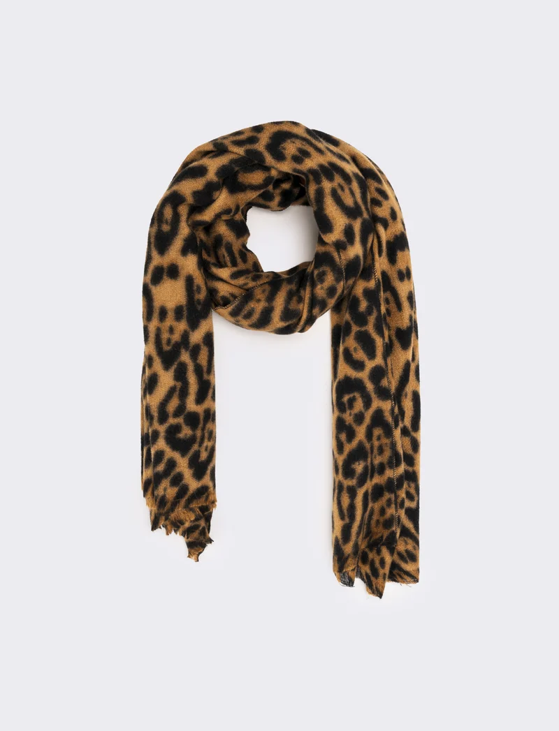 Sciarpa stola 190x190 cm donna - Leopardato