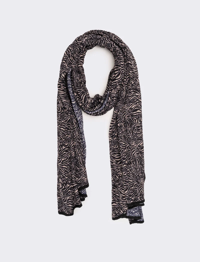 Sciarpa donna animalier - Nero