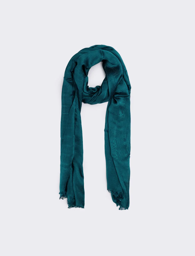 Foulard lucido unito donna - Verde petrolio