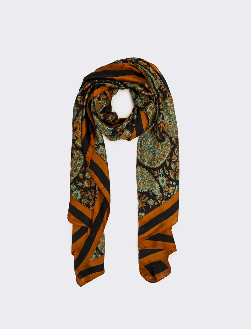 Foulard stampa paisley donna - Arancio