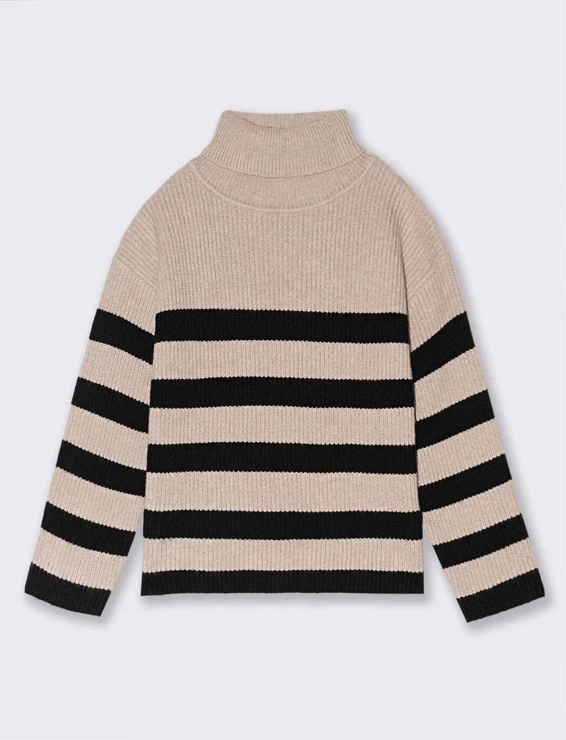 Maglia collo alto - Beige