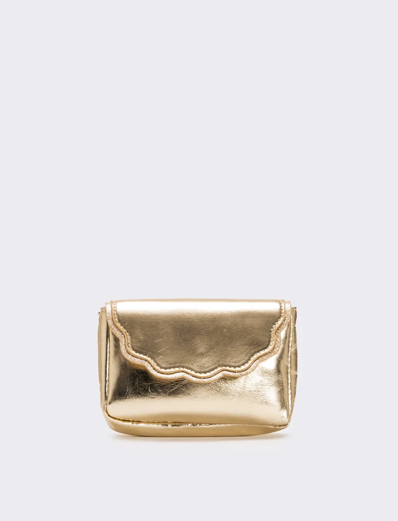 Borsa bambina a tracolla laminata - Oro
