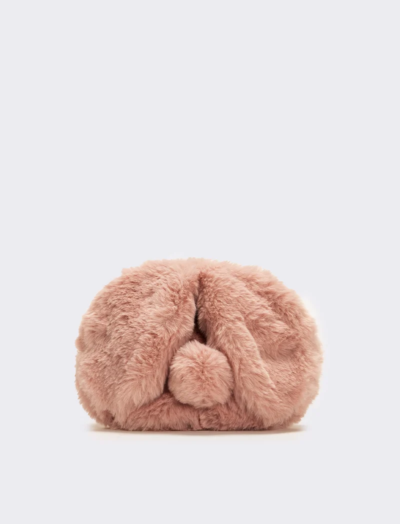 Borsa bambina finta pelliccia coniglietto - Rosa