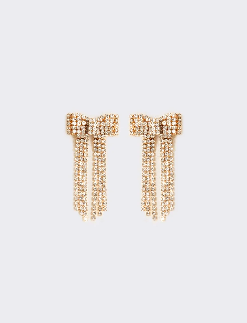 Orecchini fiocchi e strass - Oro rosa