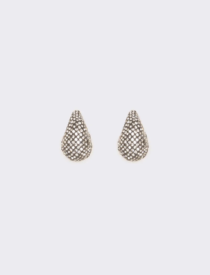 Orecchino goccia strass - Nero
