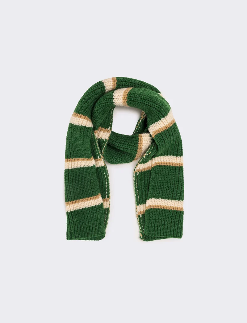 Sciarpa a righe in maglia bambino - Verde