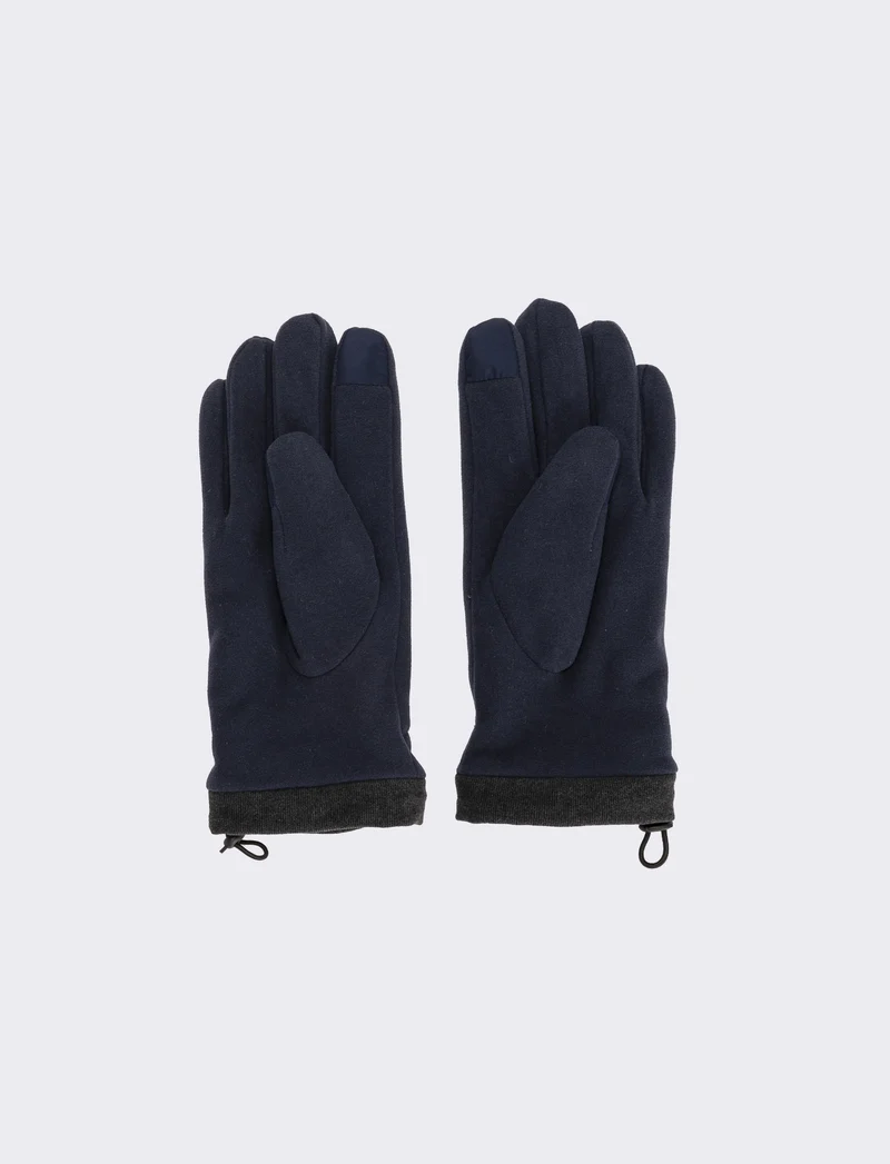 Guanti in pile con coulisse uomo - Blu