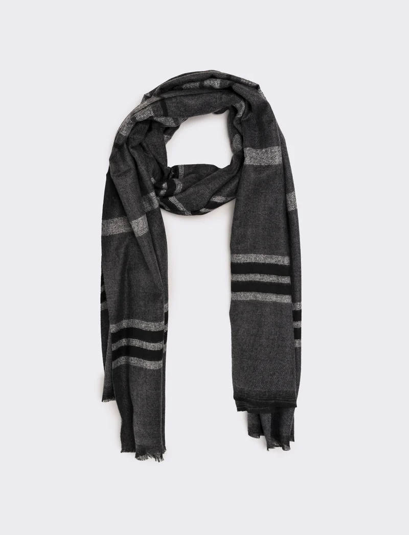 Foulard righe larghe uomo - Grigio
