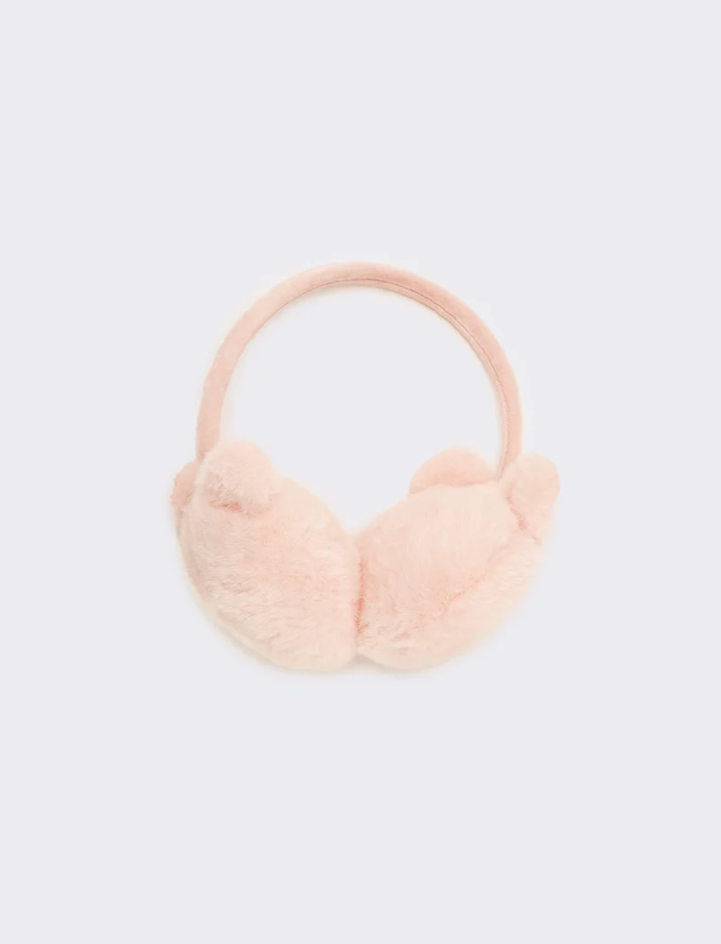 Copriorecchie bambina con perle - Rosa