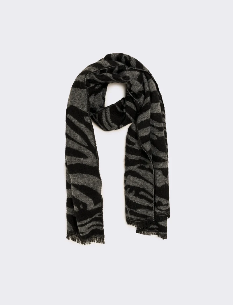 Sciarpa donna goffrata peso leggero - Grigio