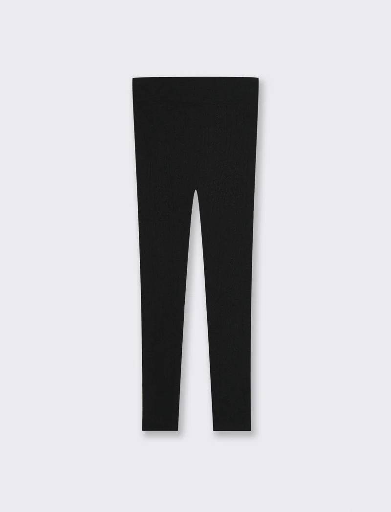 LEGGINGS CON LAVORAZIONE - Nero