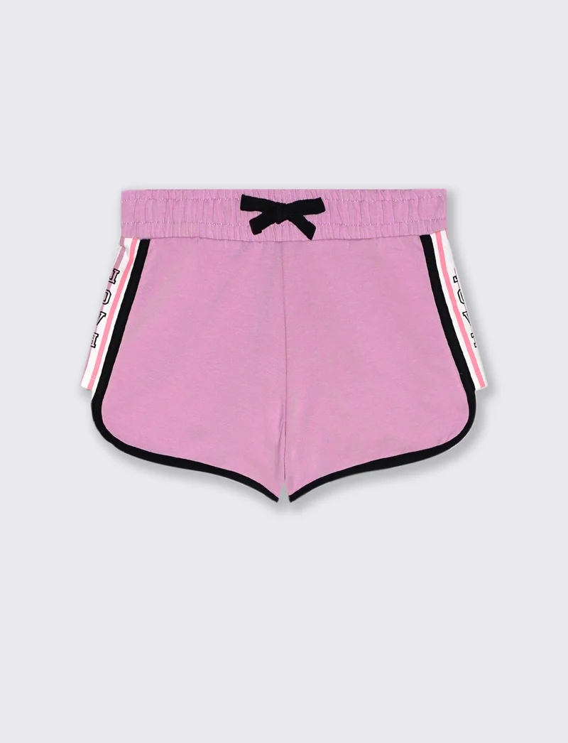 Short con bordini a contrasto da bambina - Rosa