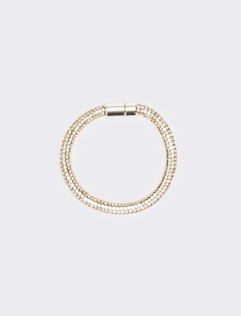 Bracciale strass chiusura a calamita - Argento