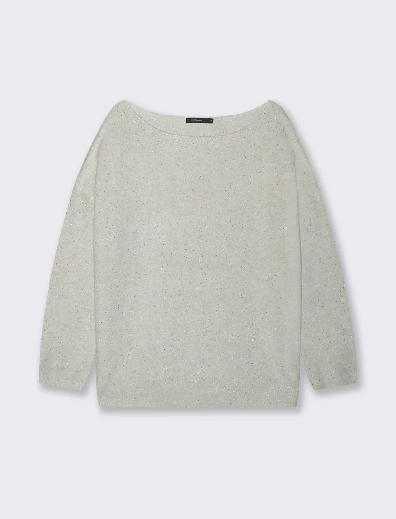 PULLOVER CON PAILLETES - Avorio