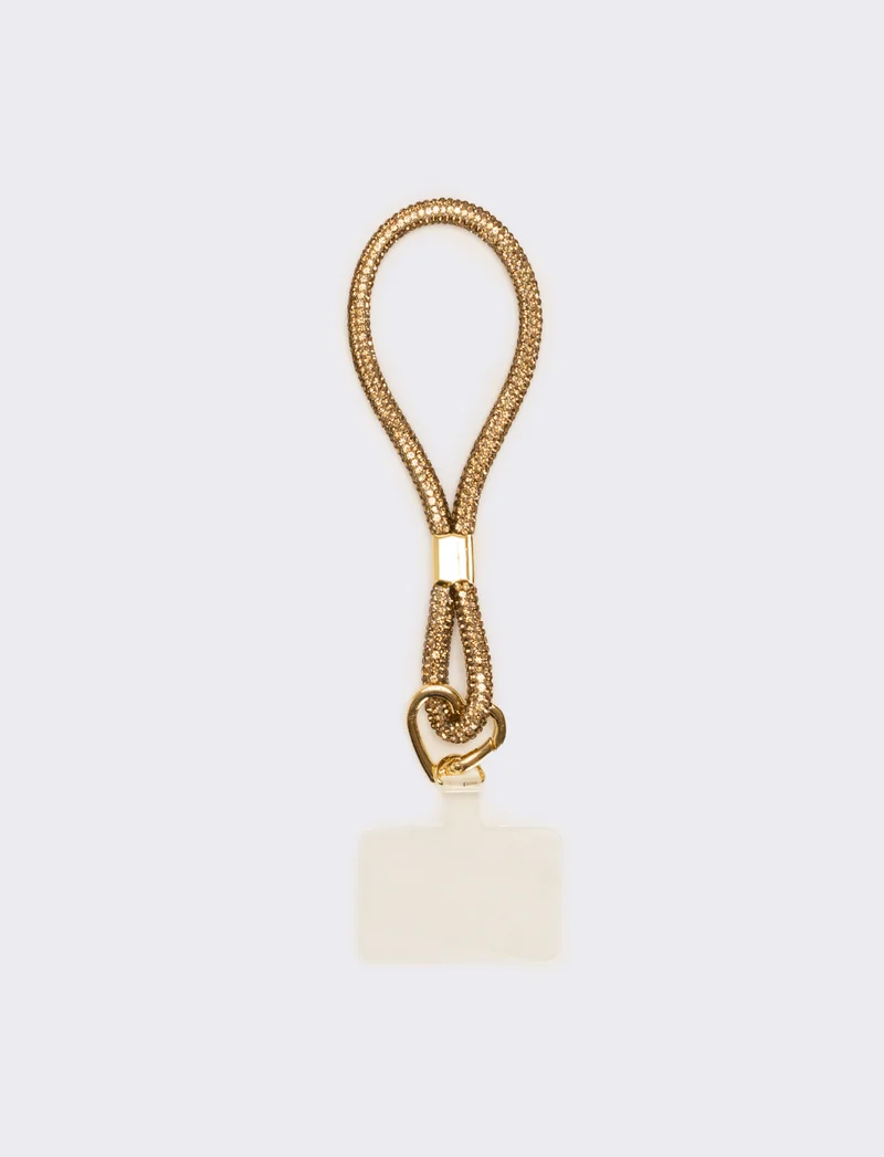 Laccio porta cellulare da polso con strass - Turchese