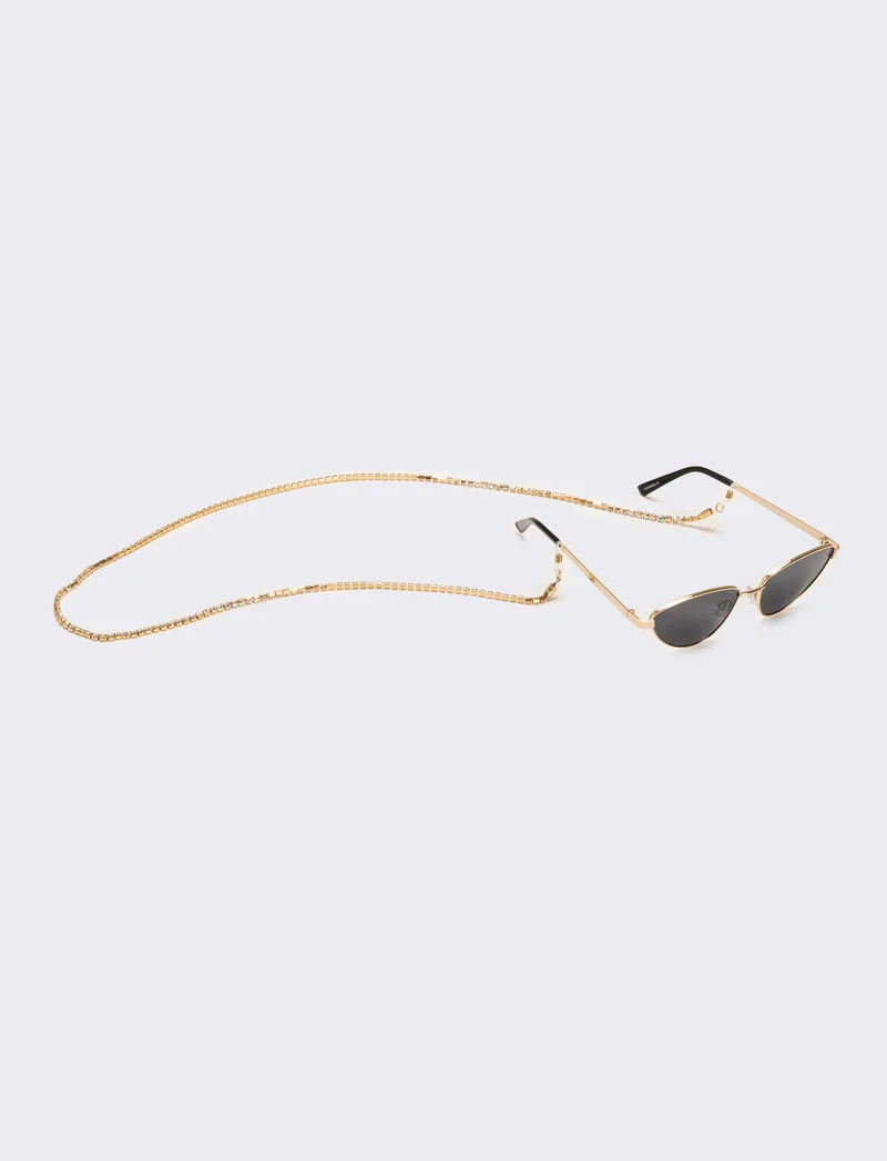 Laccio per occhiali con strass - Oro