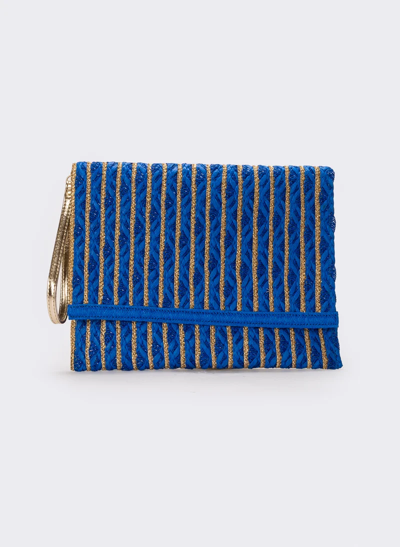 Pochette donna in carta con maniglia e tracolla - Blu
