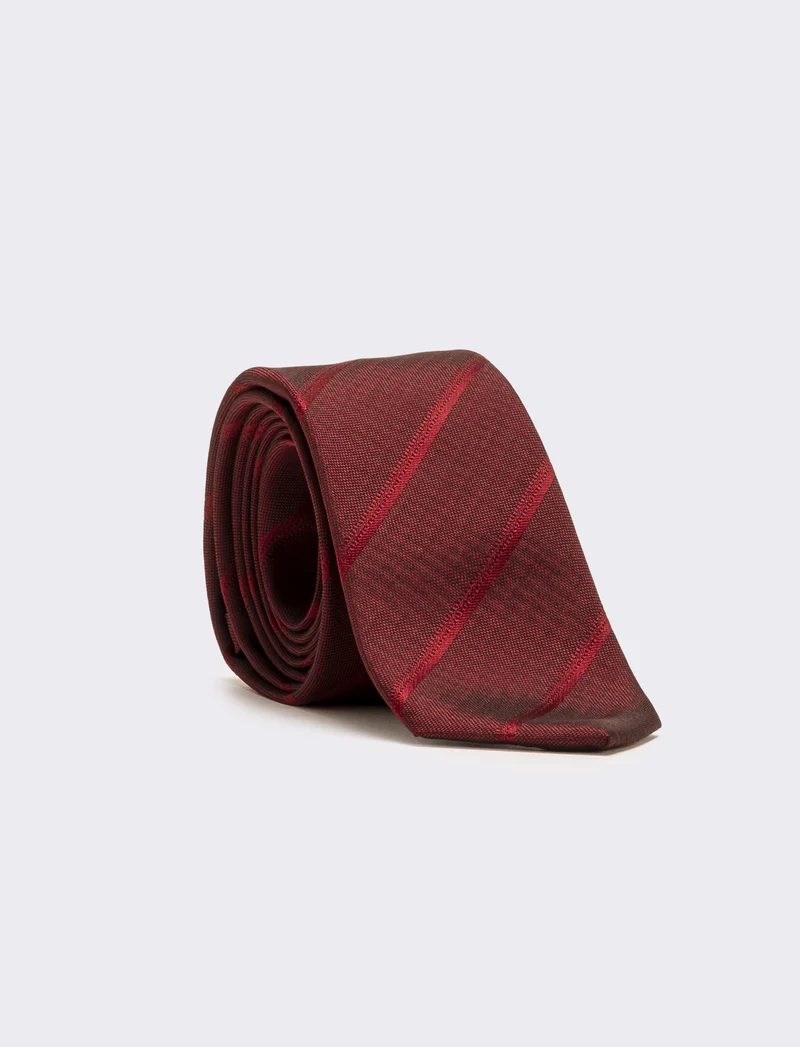 Cravatta uomo 6,3cm + pochette - Bordeaux